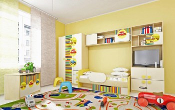Детская комната Клаксон (Бежевый/корпус Клен) в Ленске - lensk.mebel54.com | фото