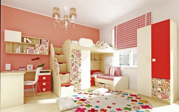 Детская комната Ретвит (Бежевый/Красный/корпус Клен) в Ленске - lensk.mebel54.com | фото
