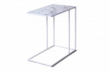 Журнальный столик Stone 018 (Прямоугольный) Металл/Керамика 500 Белый в Ленске - lensk.mebel54.com | фото