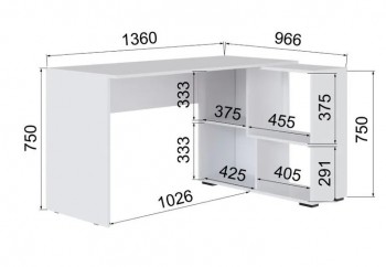 Компьютерный стол угловой СКМУ-3 дуб сонома/белый в Ленске - lensk.mebel54.com | фото