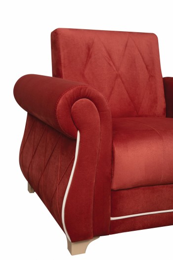 Кресло для отдыха "Порто" (микровелюр Гавайи бордо / микровельвет крем)/осн. в Ленске - lensk.mebel54.com | фото