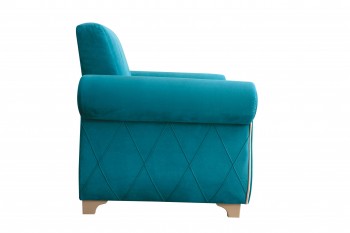 Кресло для отдыха "Порто" (велюр киви бирюза / микровельвет крем) в Ленске - lensk.mebel54.com | фото