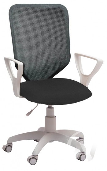 Кресло компьютерное Элегия S (белый/ткань сетка темно-серая) в Ленске - lensk.mebel54.com | фото