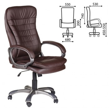 Кресло офисное BRABIX Omega EX-589 (коричневое) в Ленске - lensk.mebel54.com | фото