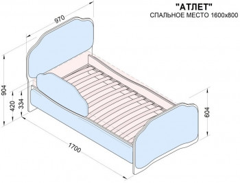Кровать 160 Атлет 96 Серый (мягкий бортик) в Ленске - lensk.mebel54.com | фото