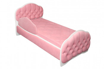 Кровать 160 Гармония 36 Светло-розовый (мягкий бортик) в Ленске - lensk.mebel54.com | фото