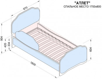 Кровать 170 Атлет 02 Бежевый (мягкий бортик) в Ленске - lensk.mebel54.com | фото