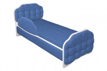 Кровать 170 Атлет 29 Синий (мягкий бортик) в Ленске - lensk.mebel54.com | фото
