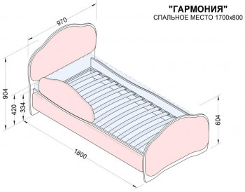 Кровать 170 Гармония 08 Шоколад (мягкий бортик) в Ленске - lensk.mebel54.com | фото