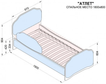 Кровать 180 Атлет 02 Бежевый (мягкий бортик) в Ленске - lensk.mebel54.com | фото
