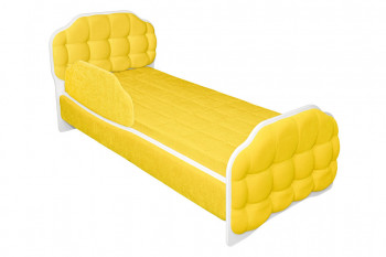 Кровать 180 Атлет 74 жёлтый (мягкий бортик) в Ленске - lensk.mebel54.com | фото