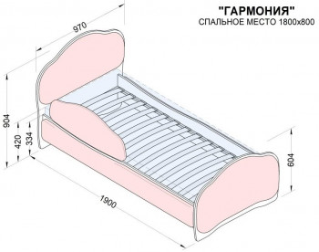 Кровать 180 Гармония 18 Бордовый (мягкий бортик) в Ленске - lensk.mebel54.com | фото