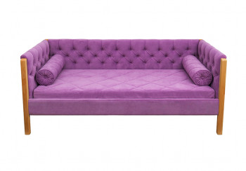 Кровать 180 серии Леди  32 Фиолетовый (подушка валик) в Ленске - lensk.mebel54.com | фото