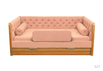 Кровать 180 серии Леди + ящик 15 Бледно-розовый (мягкий бортик/подушка валик) в Ленске - lensk.mebel54.com | фото