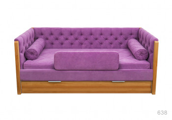 Кровать 180 серии Леди + ящик 32 Фиолетовый (мягкий бортик/подушка валик) в Ленске - lensk.mebel54.com | фото