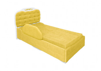Кровать 190 Атлет Lux 74 Жёлтый (мягкий бортик) в Ленске - lensk.mebel54.com | фото