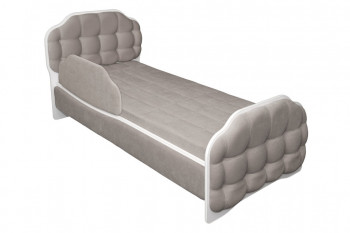 Кровать 190 Атлет Lux 96 Серый (мягкий бортик) в Ленске - lensk.mebel54.com | фото