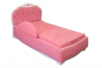 Кровать 190 Гармония Lux 36 Розовый (мягкий бортик) в Ленске - lensk.mebel54.com | фото