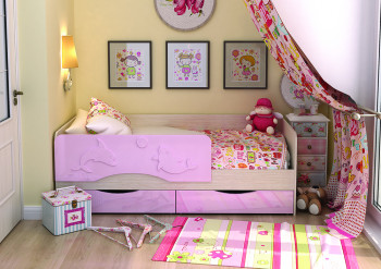 Кровать Алиса КР-812 1,6 Белфорд/Розовый металлик в Ленске - lensk.mebel54.com | фото