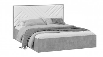 Кровать без ПМ «Хилтон» Тип 1 Ателье светлый/Белый в Ленске - lensk.mebel54.com | фото