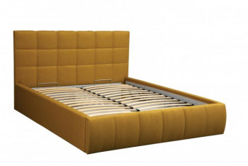 Кровать "Диана" ш. 1400 (Н=1010мм) (жаккард горчица) в Ленске - lensk.mebel54.com | фото