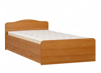 Кровать двойная с ящиками 1400-1 без матраса (круглые спинки) Вишня Оксфорд в Ленске - lensk.mebel54.com | фото