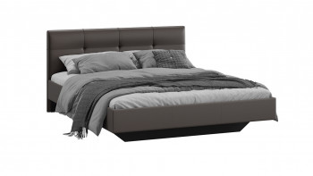 Кровать «Элис» c мягкой обивкой тип 1 Экокожа/Темно-коричневый/1400 в Ленске - lensk.mebel54.com | фото
