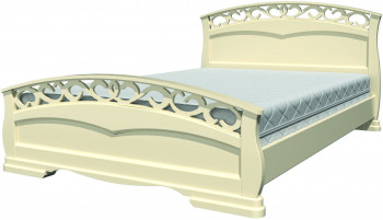Кровать Грация-1 из массива сосны 1400*2000 Слоновая кость в Ленске - lensk.mebel54.com | фото