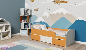 Кровать Малыш-мини Винтерберг/Оранжевый в Ленске - lensk.mebel54.com | фото