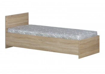 Кровать одинарная 800-2 без матраса (прямые спинки) Дуб Сонома в Ленске - lensk.mebel54.com | фото
