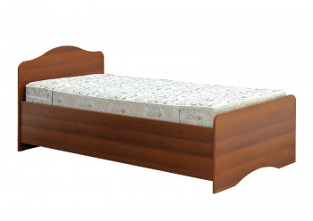 Кровать одинарная 900-1 без матраса (круглые спинки) Орех Таволато в Ленске - lensk.mebel54.com | фото