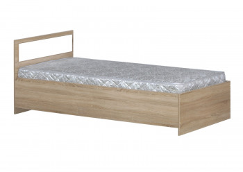 Кровать одинарная 900-2 без матраса (прямые спинки) Дуб Сонома в Ленске - lensk.mebel54.com | фото