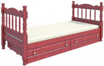Кровать одинарная Аленка из массива сосны 800*1890 Орех в Ленске - lensk.mebel54.com | фото