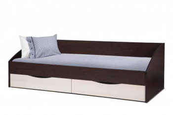 Кровать одинарная "Фея - 3" (симметричная) New (венге / вудлайн кремовый / ДВПО: белый) в Ленске - lensk.mebel54.com | фото