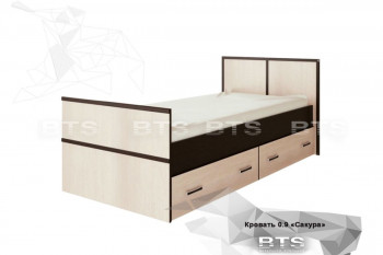 Кровать Сакура с настилом и ящиками 0,9 (Венге/Лоредо) в Ленске - lensk.mebel54.com | фото