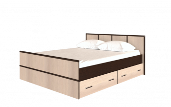 Кровать Сакура с настилом и ящиками 1,4 (Венге/Лоредо) в Ленске - lensk.mebel54.com | фото