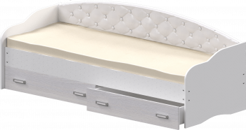 Кровать Софа-7 с мягкой спинкой (800х1900) Белый в Ленске - lensk.mebel54.com | фото