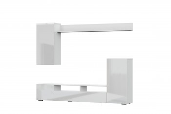 Мебель для гостиной МГС 4 (Белый/Белый глянец) в Ленске - lensk.mebel54.com | фото