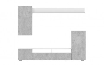 Мебель для гостиной МГС 4 (Белый/Цемент светлый) в Ленске - lensk.mebel54.com | фото