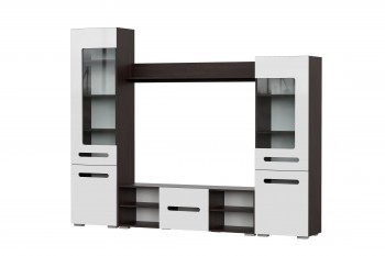 Мебель для гостиной МГС 6 (Исполнение 1/Венге/Белый глянец) в Ленске - lensk.mebel54.com | фото