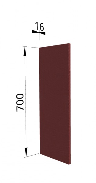 Панель торцевая П Квадро (для шкафа верхнего) Красная кожа в Ленске - lensk.mebel54.com | фото