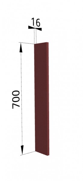 Панель торцевая ПТ 400 Квадро (для шкафа торцевого верхнего) Красная кожа в Ленске - lensk.mebel54.com | фото