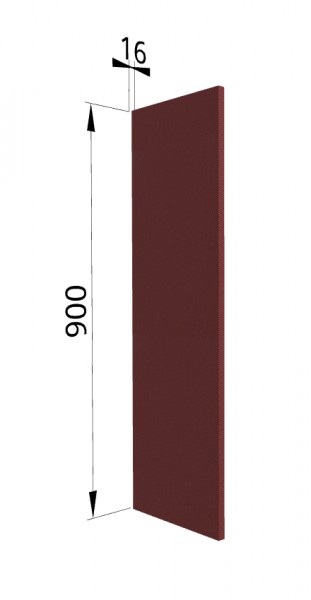 Панель торцевая ВП Квадро (для шкафа верхнего высокого) Красная кожа в Ленске - lensk.mebel54.com | фото