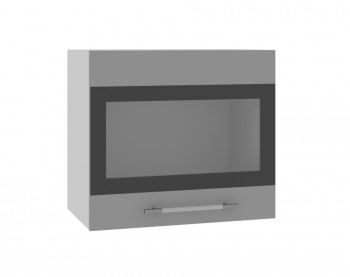 Ройс ВПГСФ 500 Шкаф верхний горизонтальный со стеклом с фотопечатью высокий (Графит софт/корпус Серый) в Ленске - lensk.mebel54.com | фото