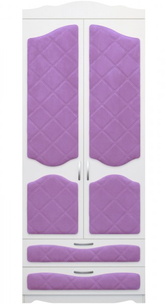 Шкаф 2-х створчатый с ящиками серии Иллюзия 67 Светло-фиолетовый в Ленске - lensk.mebel54.com | фото