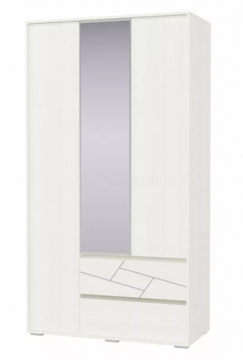 Шкаф 3-х дверный с ящиками Аделина 1200 Рамух белый в Ленске - lensk.mebel54.com | фото