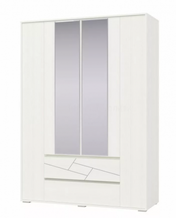 Шкаф 4-х дверный с ящиками Аделина 1600 Рамух белый в Ленске - lensk.mebel54.com | фото
