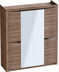 Шкаф четырехдверный Соренто с комплектом полок (3 шт)Дуб стирлинг/Кофе структурный матовый в Ленске - lensk.mebel54.com | фото