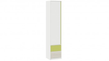 Шкаф для белья комбинированный «Сканди» Дуб Гарден/Белый/Зеленый в Ленске - lensk.mebel54.com | фото