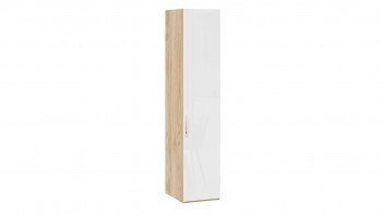 Шкаф для белья с 1 глухой дверью «Эмбер» Яблоня Беллуно/Белый глянец в Ленске - lensk.mebel54.com | фото